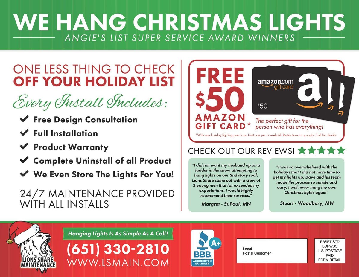 Lion Share Holiday Lighting Back - Holiday Lighting