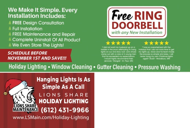Lions Share Holiday Lighting Back - Holiday Lighting